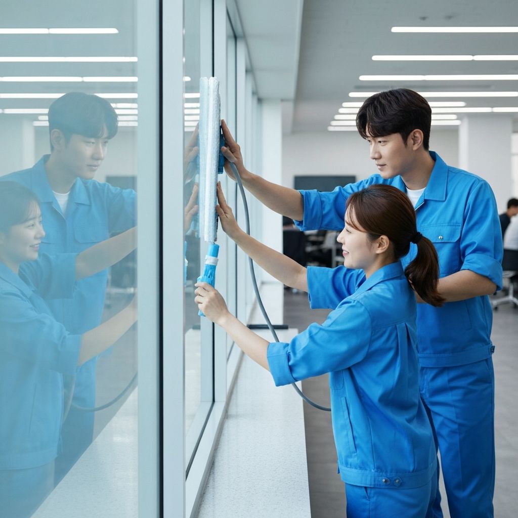 청소 팀 작업 모습